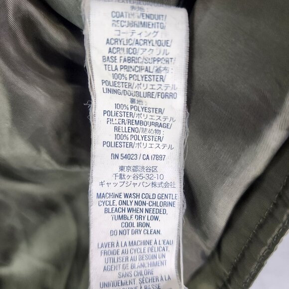 Womens Olive Green Old Navy Quilted Jacket Removable Hood Full Zip Size M - Picture 7 of 11